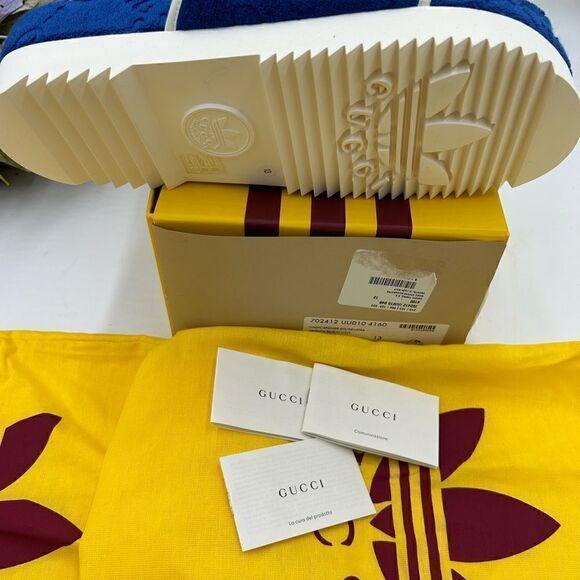 Men’s Gucci, X Adidas monogram, GG slides size 13 made in Italy - Picture 8 of 9